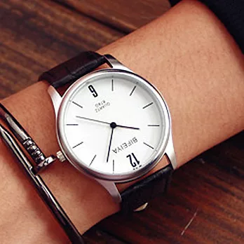 Watch-123 月光為鄰-無比經典超級百搭情侶手錶 (6色任選)黑帶白盤x女