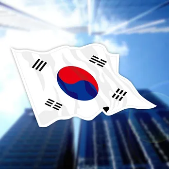 【國旗商品創意館】南韓國旗飄揚抗UV、防水貼紙2入/S.Korea~