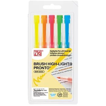 筆刷螢光筆5入組