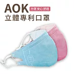 【AOK】3D立體新型醫用專利-可調式完全包覆立體口罩(50片/盒)(天空藍)