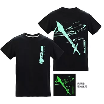 刀劍神域-潮流夜光T-shirt(星爆氣流斬)XL黑色