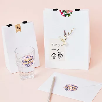 7321 Design 彩繪塗鴉裝潢圓形燙金封口貼L-NL英文圖騰