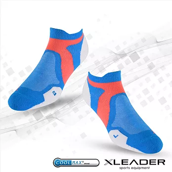 【LEADER】ST-02 X型繃帶 加厚耐磨避震短襪 機能除臭運動襪ˍ 女款(白藍)