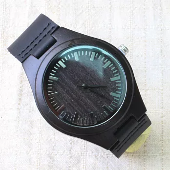 大森竹子暖心系列‧錶框45mm黑檀刻度錶