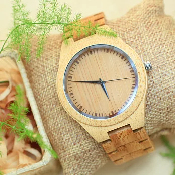 大森竹子暖心系列‧錶框45mm竹框竹錶帶