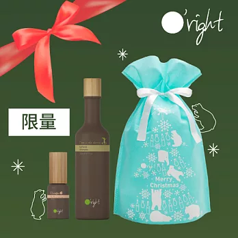 【聖誕限定組】O’right 歐萊德 瓶中樹咖啡因洗髮精250ml+RECOFFEE護髮油10ml 加贈 北極熊聖誕束袋