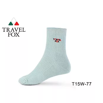 TRAVEL FOX旅狐 女純棉中筒襪[T15W-77]水藍