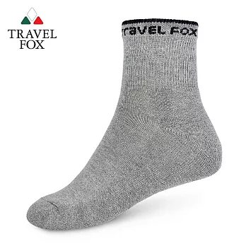 TRAVEL FOX 旅狐 女純棉厚底毛巾運動襪 [T30W-98]灰黑