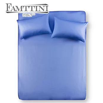 【Famttini-典藏原色】加大三件式純棉床包組-藍色