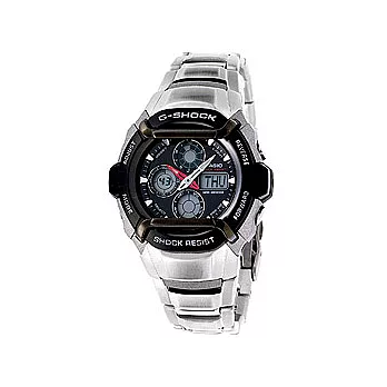 CASIO G-SHOCK 王者之風競速運動雙顯錶(黑)