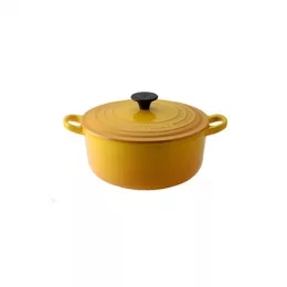 LE CREUSET-圓形鑄鐵鍋(芥末黃.直徑18cm)