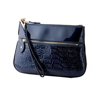 【Folli Follie】潮流亮皮晚宴包(深藍)