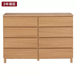 [MUJI 無印良品]木製四層櫃/寬120cm/白蠟木/原色
