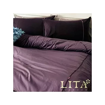 LITA麗塔【繽紛玩色-迷幻】加大四件式純棉薄被套床包組