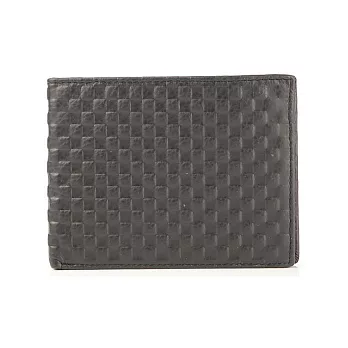 【JENHAO】小格紋三夾橫式加長牛皮短夾 518-6