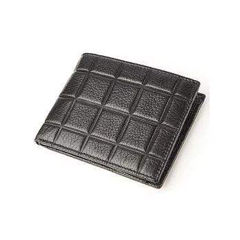 【JENHAO】大格紋三夾橫式加長牛皮短夾 518-1