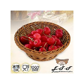 【伊藤發】手工編織仿籐圓形置物籃