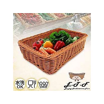 【伊藤發】手工編織仿粗籐歐式大置物籃(咖啡)