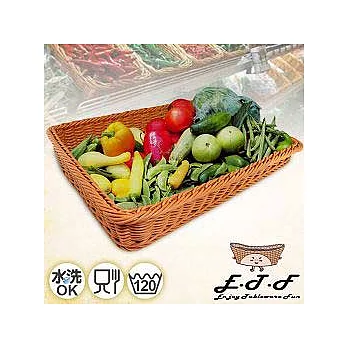 【伊藤發】手工編織仿粗籐歐式斜口OT置物籃(咖啡)