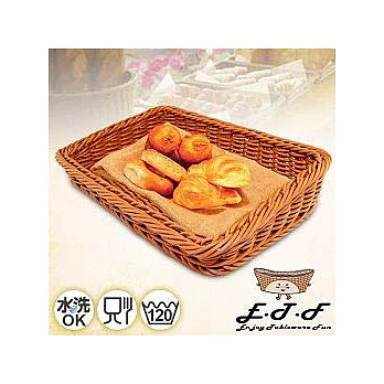 【伊藤發】手工編織粗籐歐式橫向斜口OT置物籃(咖啡)