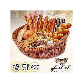 【伊藤發】手工編織粗籐歐式斜口橢圓OV置物籃(咖啡)