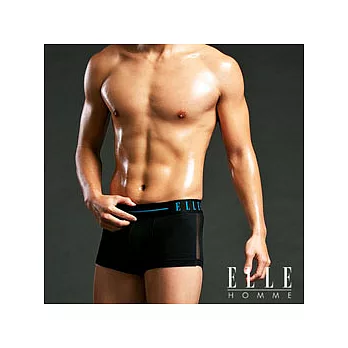 ELLE HOMME 勁男彈性網紗四角褲《超值3件組》黑色_M