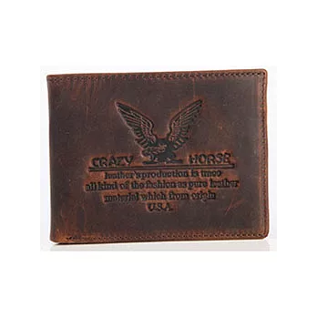 【JENHAO】老鷹圖騰三夾式加長牛皮短夾 0424-1