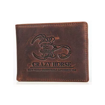 【JENHAO】蠍子圖騰三夾式加長牛皮短夾 0424-2