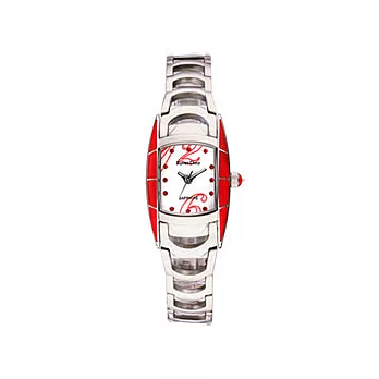 Roven Dino羅梵迪諾 流行前線時尚晶鑽腕錶(銀紅)