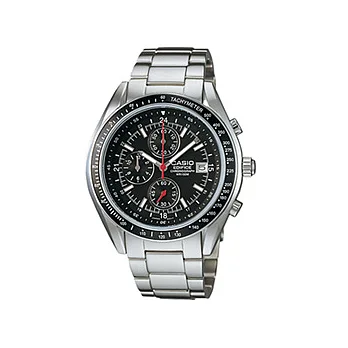 CASIO EDIFICE 勁速遨遊三環計時運動錶(黑)