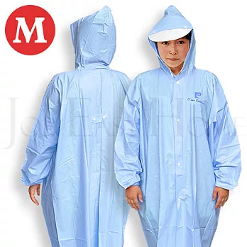 《pierre cardin》兒童前開式卡通雨衣2入M藍色