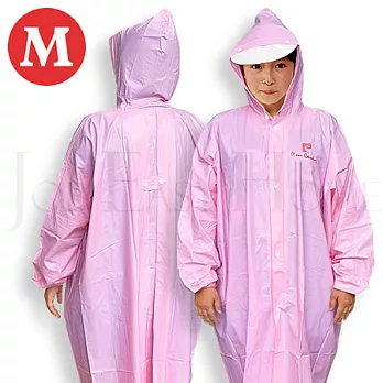 《pierre cardin》兒童前開式卡通雨衣2入M粉紅色