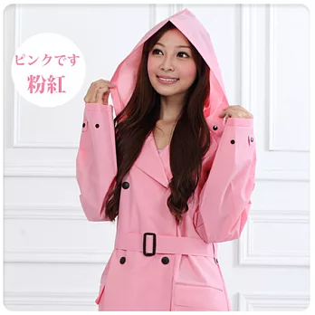 【Love Buy】日系雙排扣防風雨衣(粉色)