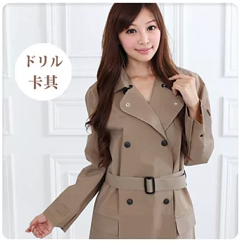 【Love Buy】日系雙排扣防風雨衣(卡其色)