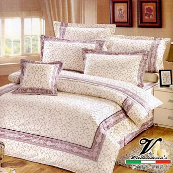 【Valentine’s風雅逸情.米】加大八件式精梳棉兩用被床罩組