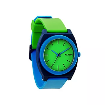 NIXON THE TIME TELLER P躍動普普個性腕錶(綠藍)