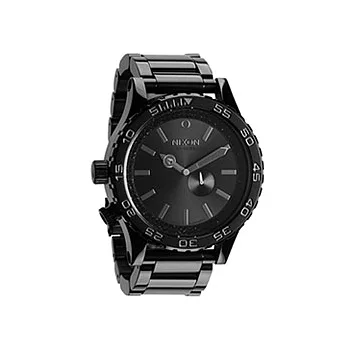 NIXON The 51-30 TIDE 風潮流轉晶鑽運動腕錶(全黑)