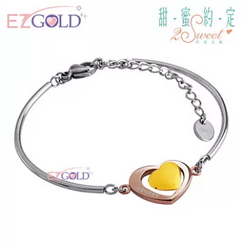 甜蜜約定金飾 ♥戀心♥ 金加鋼手環