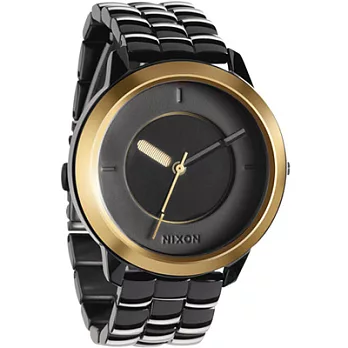NIXON The DIVVY 幾何個性時尚都會腕錶(亮黑金)