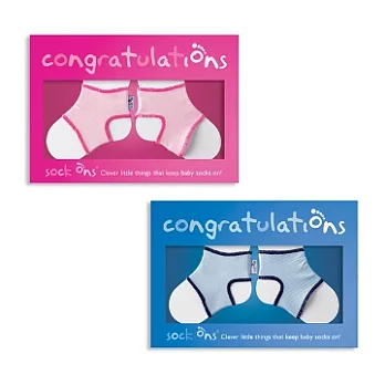 Sock ons 黏踢踢襪帶 禮卡 0-6m粉藍