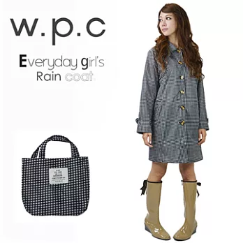 【w.p.c.】格紋扣子款。時尚雨衣/風衣FREE黑白格