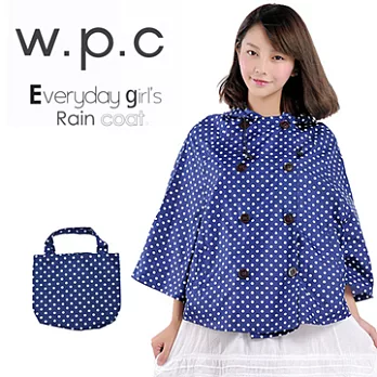 【w.p.c.】斗篷雙排釦。時尚雨衣/風衣FREE亮藍