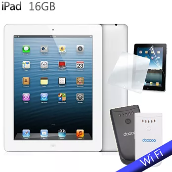 NEW IPAD 4(台灣公司貨) Wi-Fi 版 16GB+ 行動電源+保護貼白