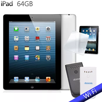 NEW IPAD 4(台灣公司貨) Wi-Fi 版 64GB+ 行動電源+保護貼黑