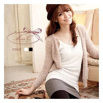 【MISS Q - 8003】韓國性感細肩美鍊式亮片內搭背心(白/黑)FREE黑色