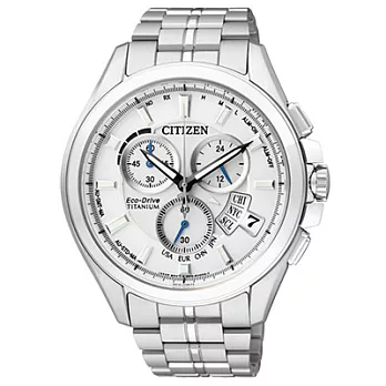 CITIZEN 王牌紳士光動能太金屬腕錶(銀白)