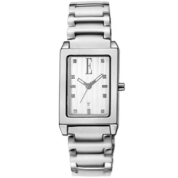 ELLE簡約幾何日期都會腕錶(銀白-大)