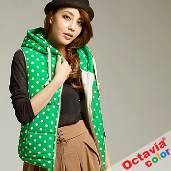 【OCTAVIA COLOR】唯呢彩色點點鋪棉背心 - 跳跳綠