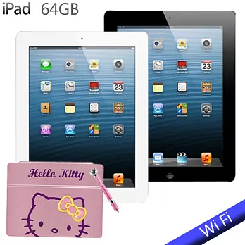 NEW IPAD 4(台灣公司貨) Wi-Fi 版 64GB+HELLO KITTY皮套黑