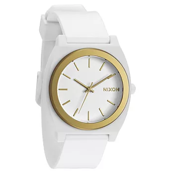 NIXON TIME TELLER P 躍動普普個性腕錶(金框白)